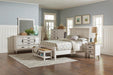 Franco Eastern King & Queen Panel Bed Antique White & Oak - Orbit Furniture (Richmond,BC)