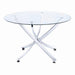 Beckham Round Dining Table Chrome and Clear - Orbit Furniture (Richmond,BC)