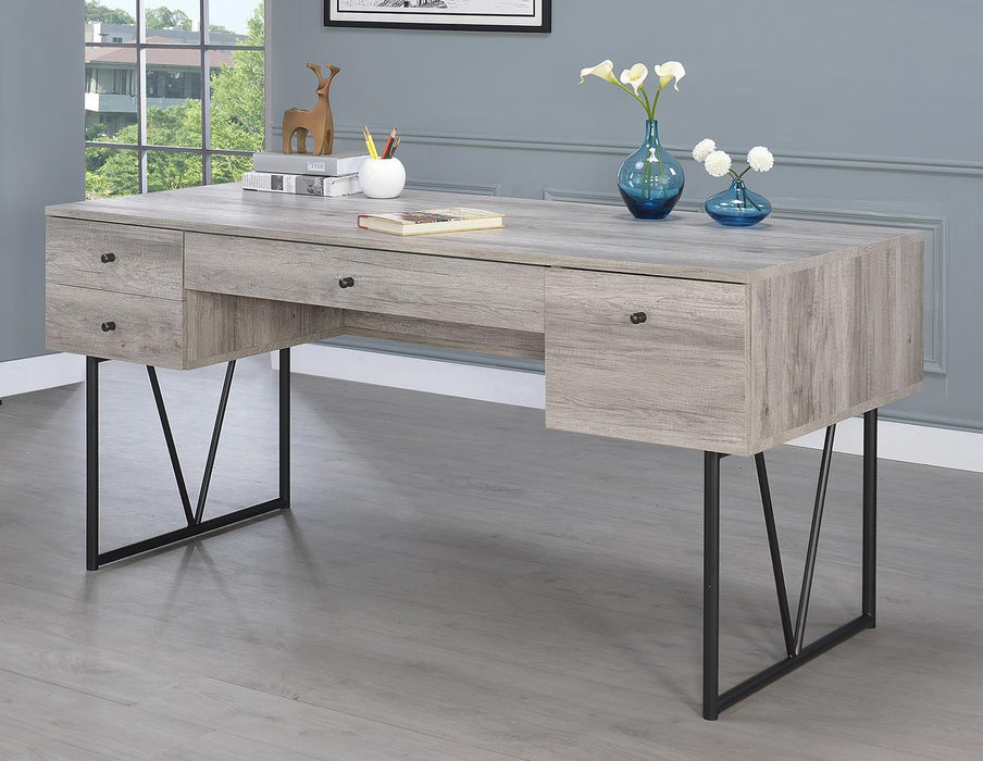 Analiese 4-drawer Writing Desk Grey Driftwood - Orbit Furniture (Richmond,BC)