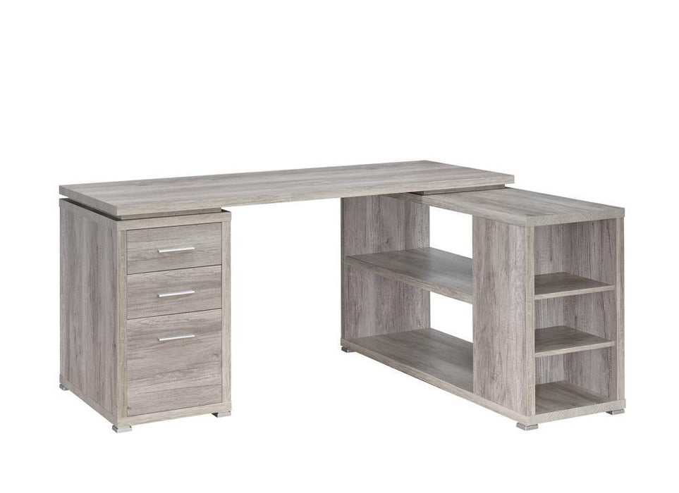 Yvette L-shape Office Desk Grey Driftwood - Orbit Furniture (Richmond,BC)
