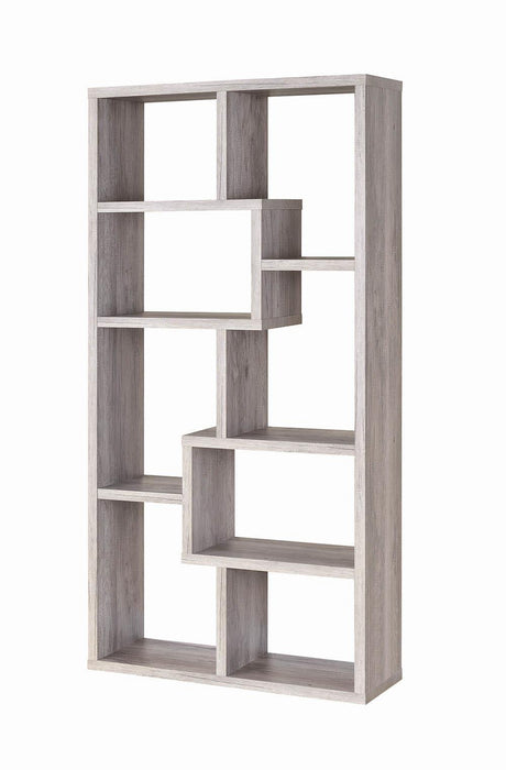 Theo 10-shelf Bookcase Grey Driftwood - Orbit Furniture (Richmond,BC)