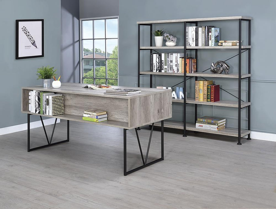 Analiese 4-shelf Open Bookcase Grey Driftwood - Orbit Furniture (Richmond,BC)
