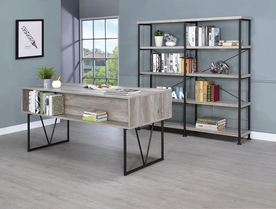 Analiese 4-shelf Open Bookcase Grey Driftwood - Orbit Furniture (Richmond,BC)