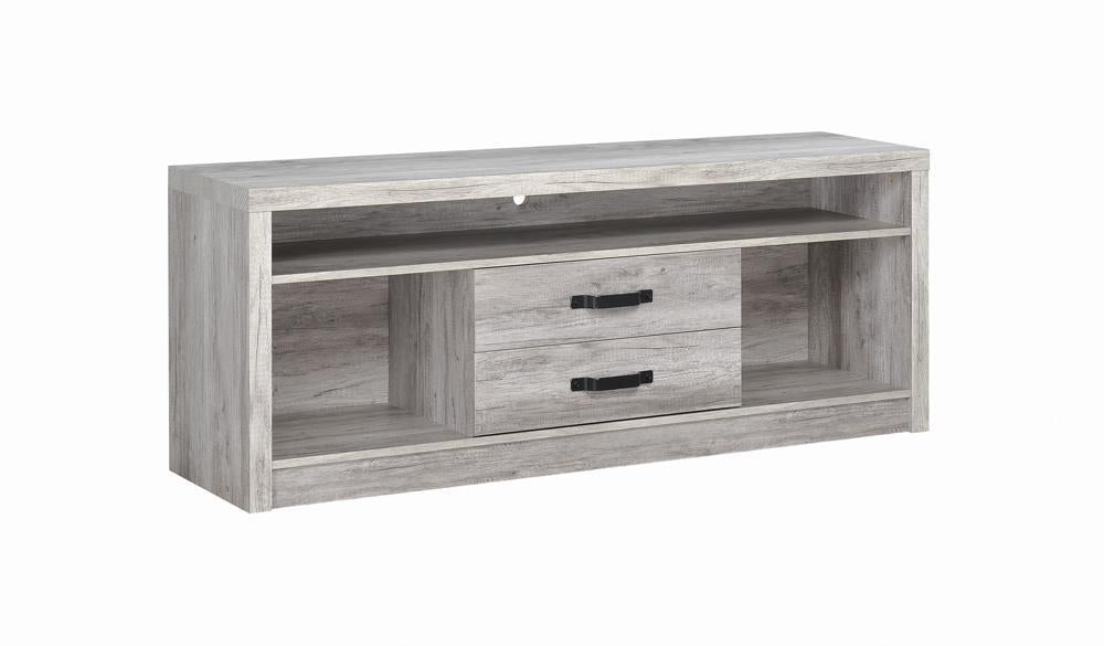 Burke 2-drawer TV Console Grey Driftwood - Orbit Furniture (Richmond,BC)
