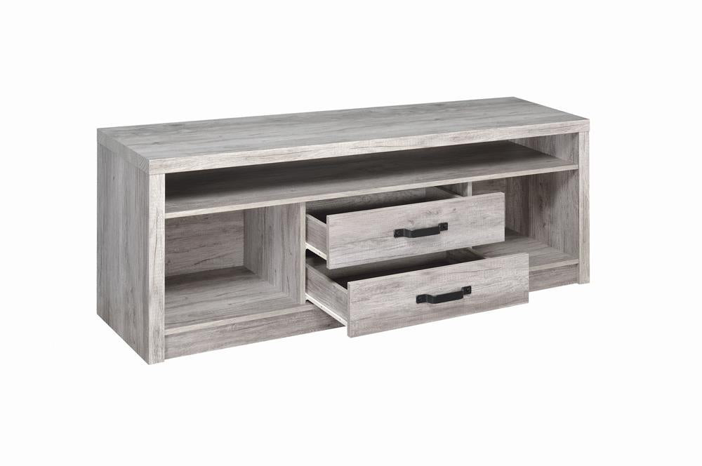 Burke 2-drawer TV Console Grey Driftwood - Orbit Furniture (Richmond,BC)
