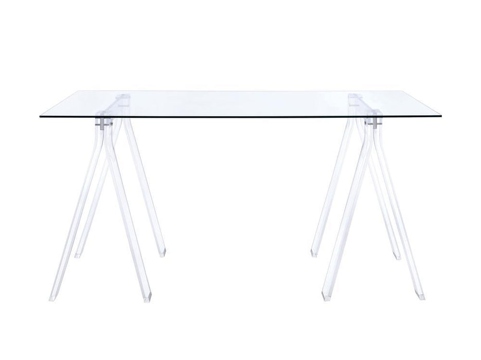 Amaturo Writing Desk with Glass Top Clear - Orbit Furniture (Richmond,BC)