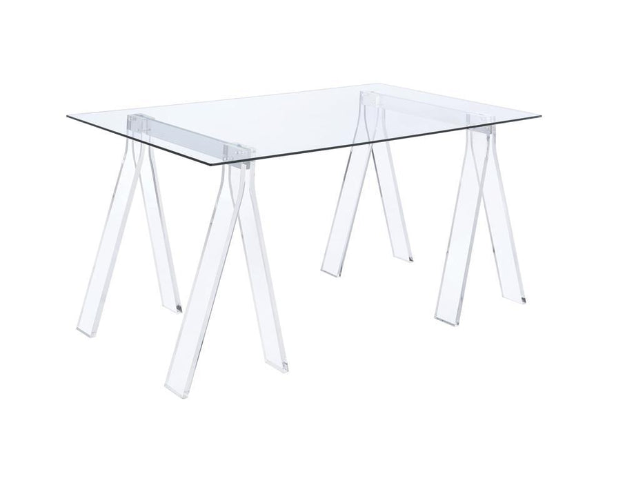 Amaturo Writing Desk with Glass Top Clear - Orbit Furniture (Richmond,BC)