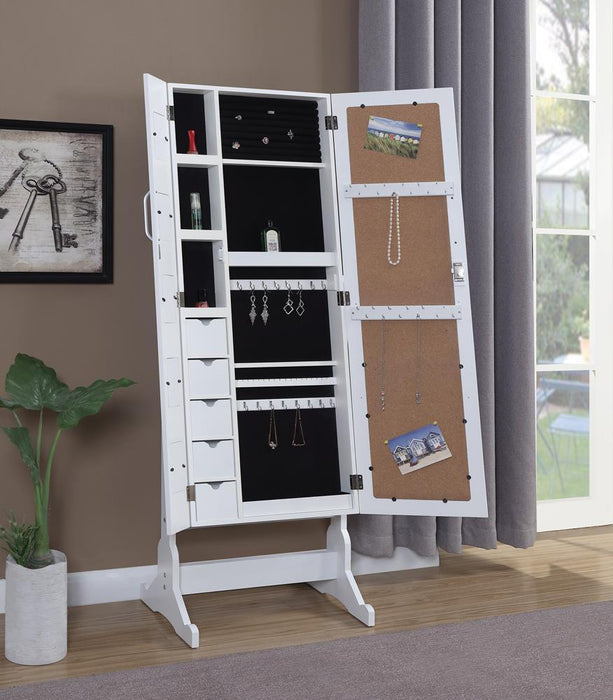 Doyle Jewelry Cheval Mirror with Picture Frames White - Orbit Furniture (Richmond,BC)