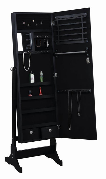 Tutuola Jewelry Cheval Mirror Black - Orbit Furniture (Richmond,BC)