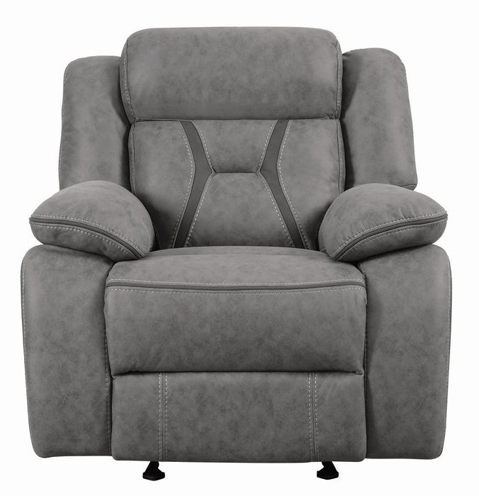 Higgins Overstuffed Upholstered Glider Recliner Grey - Orbit Furniture (Richmond,BC)