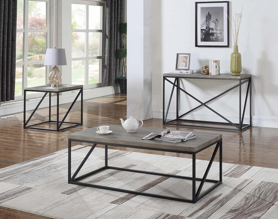 Birdie Square End Table Sonoma Grey - Orbit Furniture (Richmond,BC)