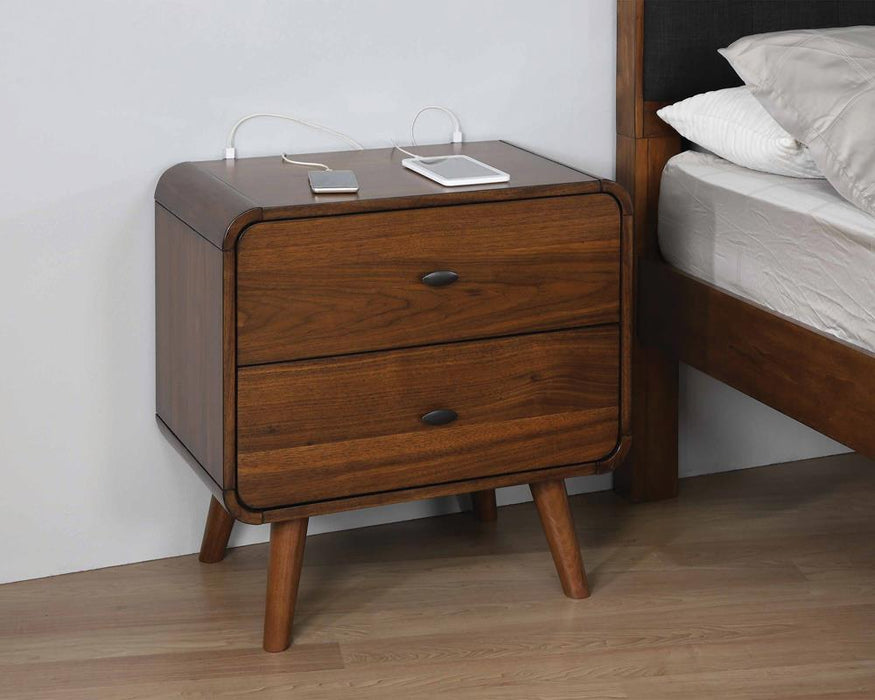 Robyn 2-drawer Nightstand Dark Walnut - Orbit Furniture (Richmond,BC)