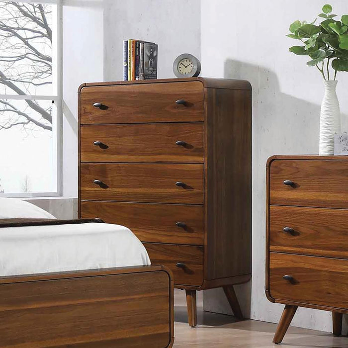 Robyn 5-drawer Chest Dark Walnut - Orbit Furniture (Richmond,BC)