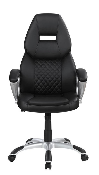 Bruce Adjustable Height Office Chair Black and Silver - Orbit Furniture (Richmond,BC)