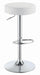 Ramses Adjustable Backless Bar Stool Chrome and White - Orbit Furniture (Richmond,BC)