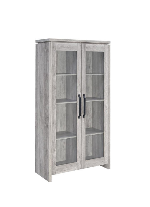 Alejo 2-door Tall Cabinet Grey Driftwood - Orbit Furniture (Richmond,BC)