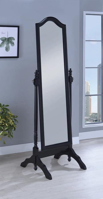 Cabot Rectangular Cheval Mirror with Arched Top Black - Orbit Furniture (Richmond,BC)