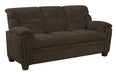 Clementine Upholstered Sofa with Nailhead Trim Brown - Orbit Furniture (Richmond,BC)