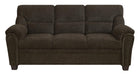 Clementine Upholstered Sofa with Nailhead Trim Brown - Orbit Furniture (Richmond,BC)
