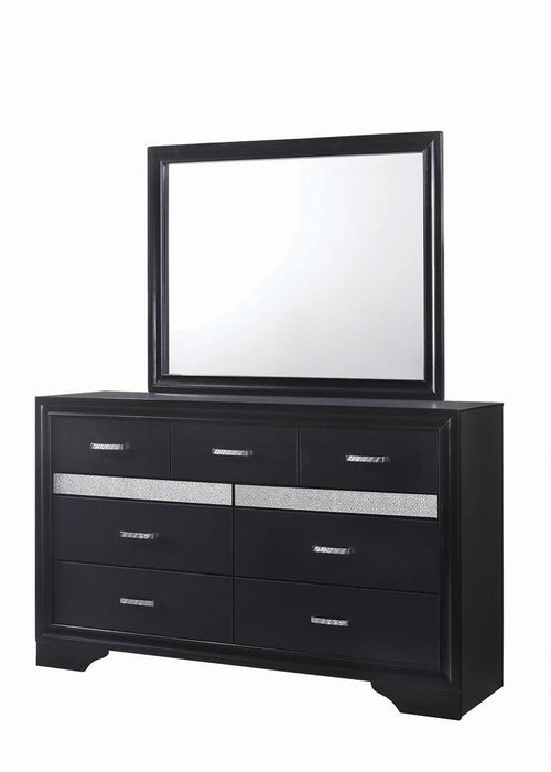 Miranda 7-drawer Dresser Black and Rhinestone - Orbit Furniture (Richmond,BC)