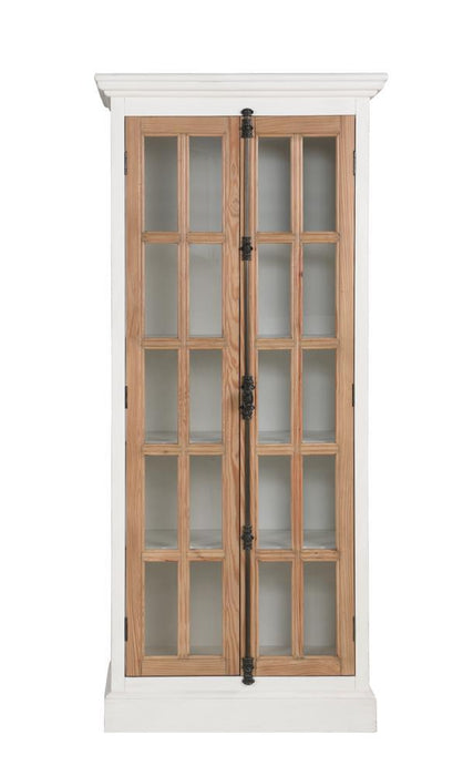 Tammi 2-door Tall Cabinet Antique White and Brown - Orbit Furniture (Richmond,BC)