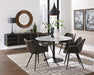Bartole Round Dining Table White and Matte Black - Orbit Furniture (Richmond,BC)
