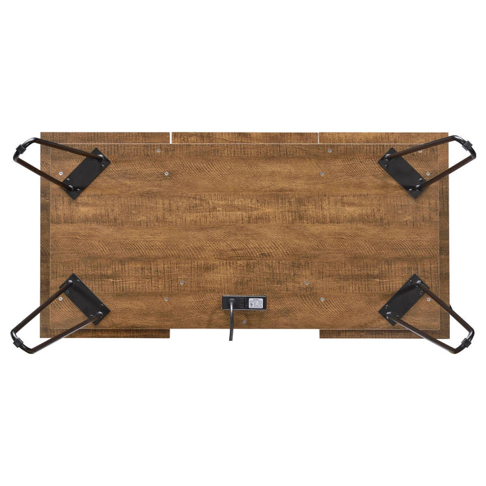 Sheeran Writing Desk with 4 Hidden Storages Rustic Amber - Orbit Furniture (Richmond,BC)