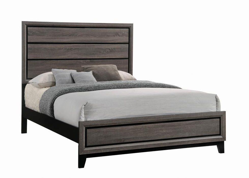 Watson Eastern King & Queen Bed Grey Oak and Black - Orbit Furniture (Richmond,BC)
