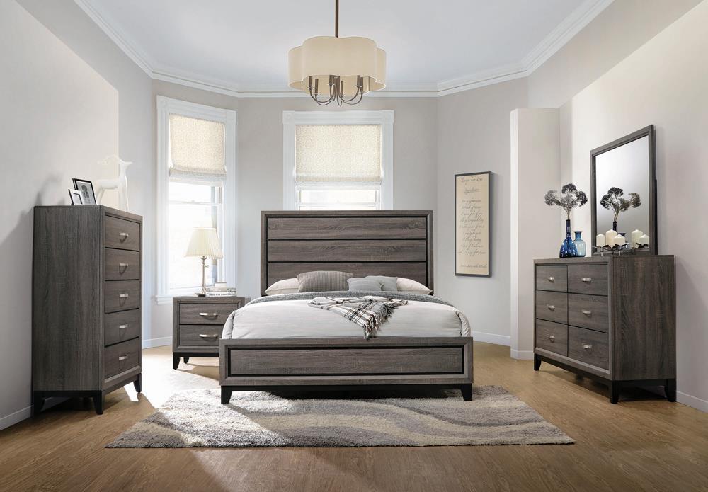 Watson Eastern King & Queen Bed Grey Oak and Black - Orbit Furniture (Richmond,BC)