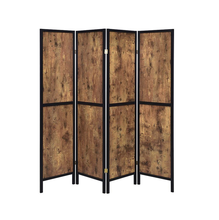 Deepika 4-panel Folding Screen Antique Nutmeg and Black - Orbit Furniture (Richmond,BC)