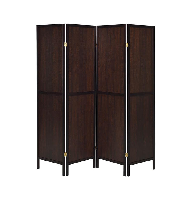 Deepika 4-panel Folding Screen Tobacco and Cappuccino - Orbit Furniture (Richmond,BC)