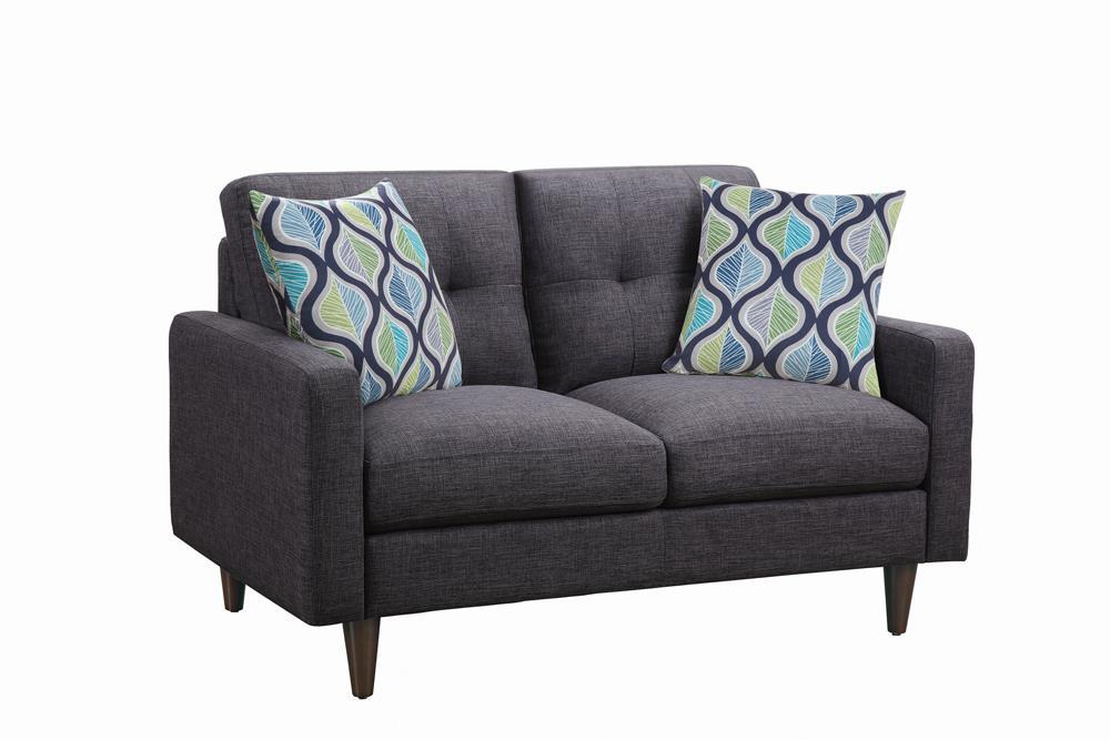 Watsonville Tufted Back Loveseat Grey - Orbit Furniture (Richmond,BC)