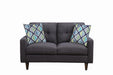 Watsonville Tufted Back Loveseat Grey - Orbit Furniture (Richmond,BC)