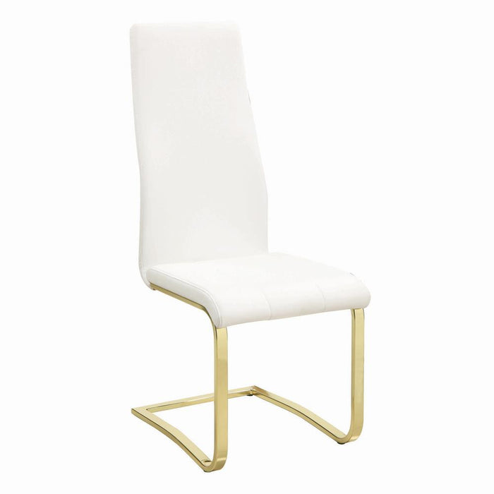 Montclair Side Chairs White and Rustic Brass (Set of 4) - Orbit Furniture (Richmond,BC)