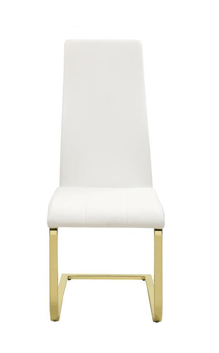 Montclair Side Chairs White and Rustic Brass (Set of 4) - Orbit Furniture (Richmond,BC)
