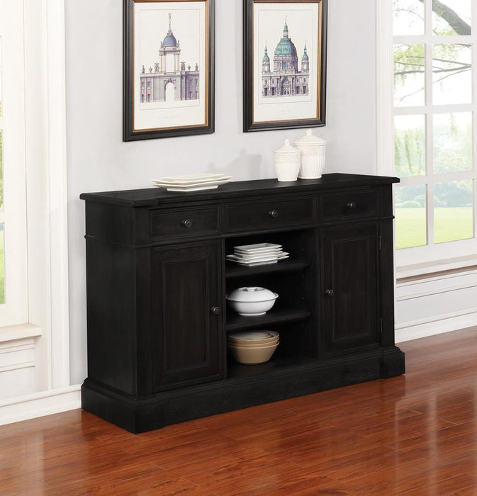 Phelps 2-door Rectangular Server Antique Noir - Orbit Furniture (Richmond,BC)