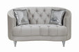 Avonlea Sloped Arm Tufted Loveseat Grey - Orbit Furniture (Richmond,BC)