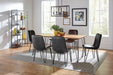 Sherman Rectangular Dining Table Natural Acacia and Matte Black - Orbit Furniture (Richmond,BC)