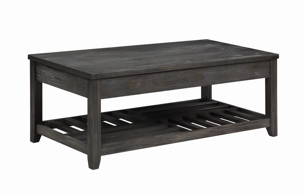 Cliffview Lift Top Coffee Table with Storage Cavities Grey - Orbit Furniture (Richmond,BC)