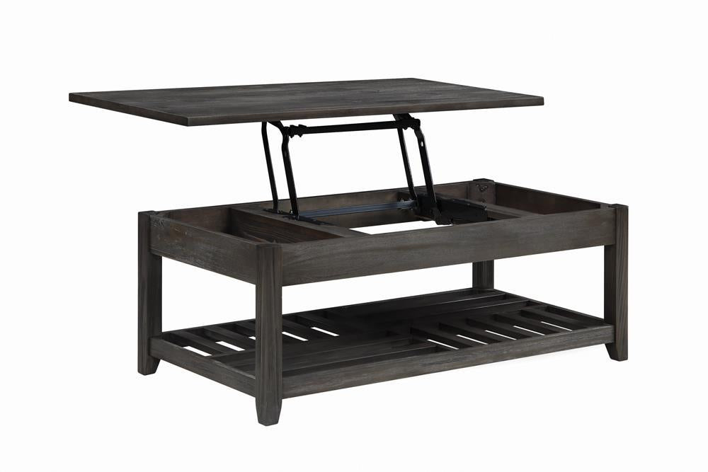 Cliffview Lift Top Coffee Table with Storage Cavities Grey - Orbit Furniture (Richmond,BC)
