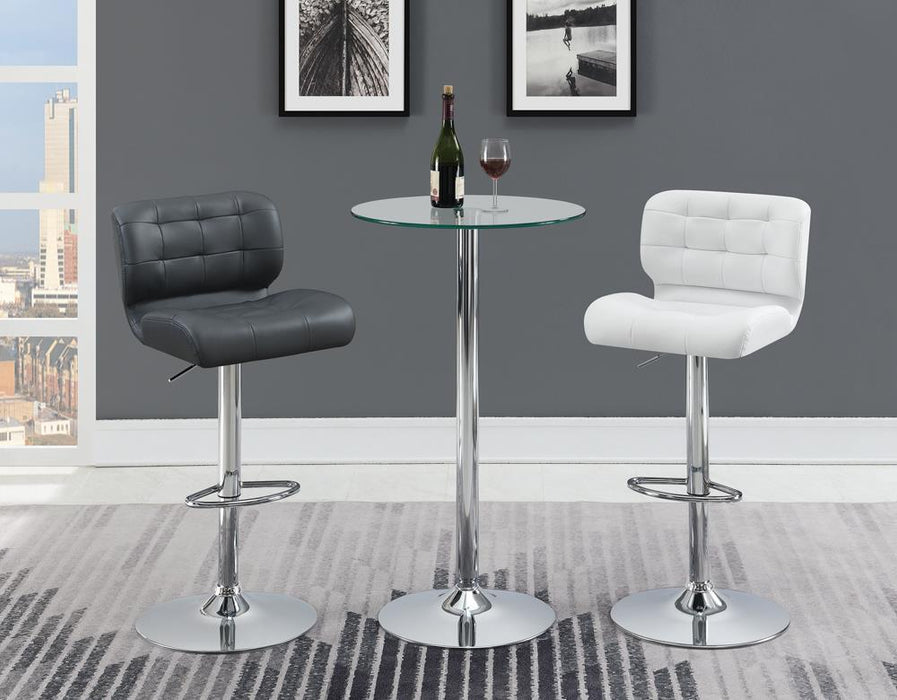 Abiline Glass Top Round Bar Table Chrome - Orbit Furniture (Richmond,BC)