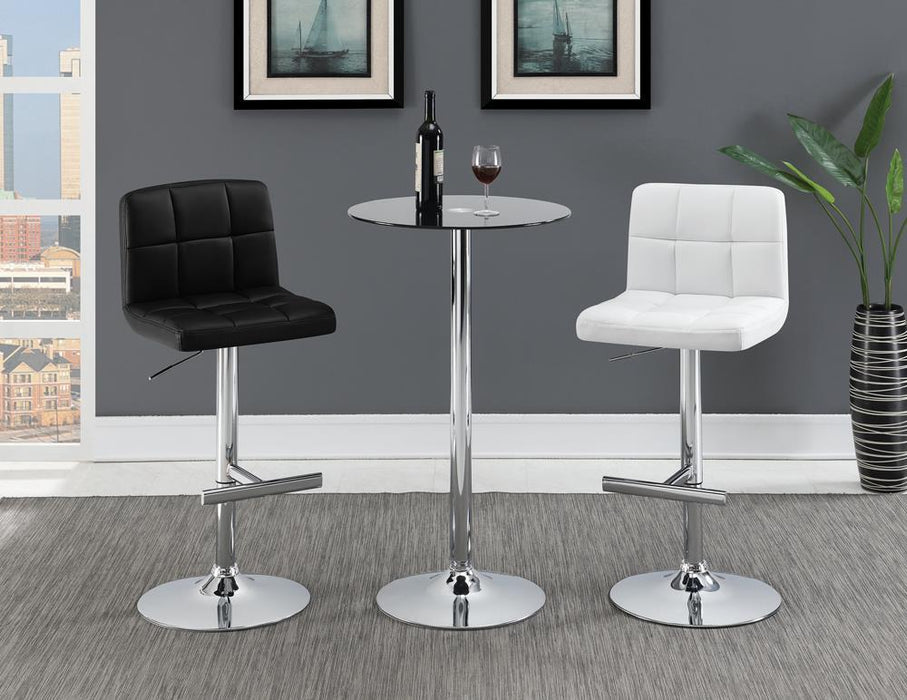 Lenny Adjustable Bar Stools Chrome and White (Set of 2) - Orbit Furniture (Richmond,BC)