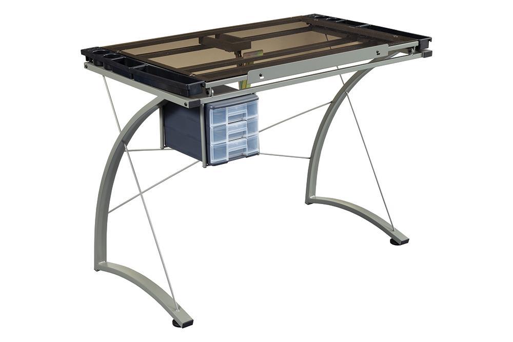 Melo 3-Drawer Drafting Desk Champagne - Orbit Furniture (Richmond,BC)