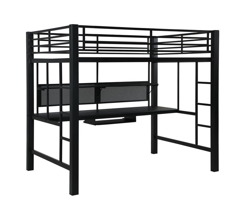 Avalon Full Workstation Loft Bed Black - Orbit Furniture (Richmond,BC)