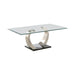 Pruitt Glass Top Coffee Table Clear and Satin - Orbit Furniture (Richmond,BC)