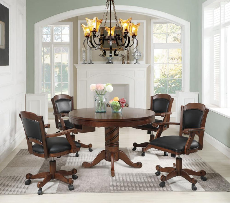 Turk Game Chair with Casters Black and Tobacco - Orbit Furniture (Richmond,BC)