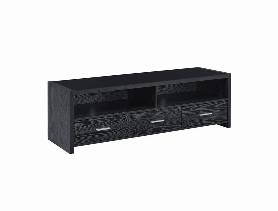 Alton 62" 3-drawer TV Console Black Oak - Orbit Furniture (Richmond,BC)