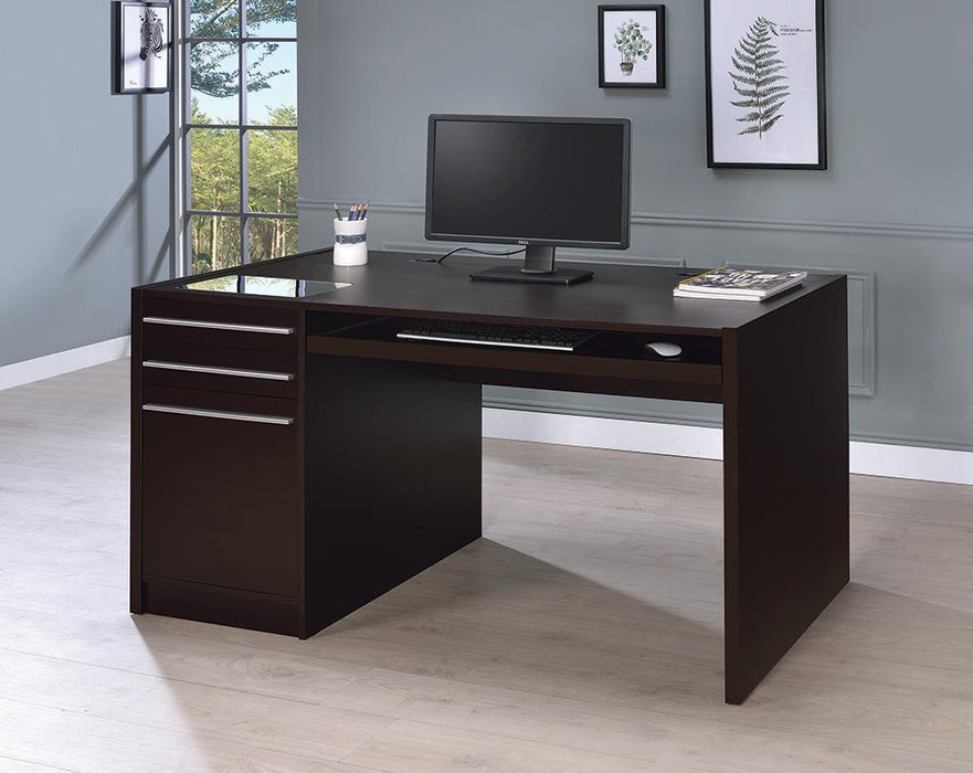 Halston 3-drawer Connect-it Office Desk Cappuccino - Orbit Furniture (Richmond,BC)
