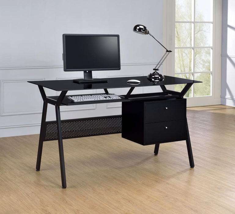 Weaving 2-drawer Computer Desk Black - Orbit Furniture (Richmond,BC)