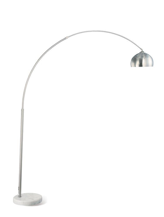 Krester Arched Floor Lamp Brushed Steel and Chrome - Orbit Furniture (Richmond,BC)